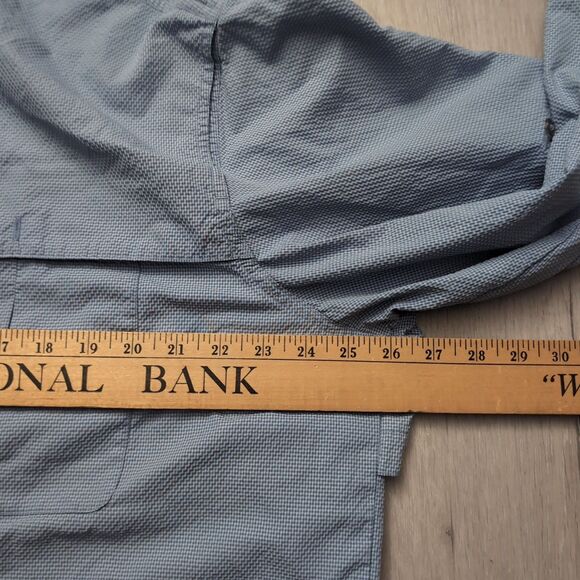 Orvis Troutbum Shirt Mens XXL Blue Gingham Seersucker Fishing Vented Orvis SS - Picture 3 of 4